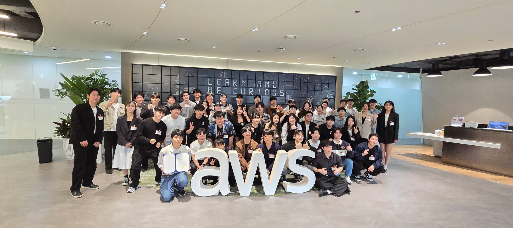 Group photo at an AWS community event